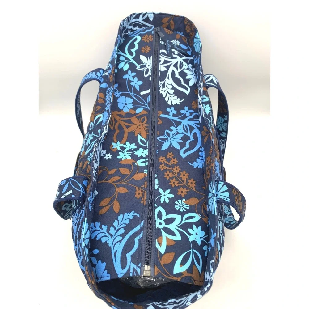 Vera Bradley Get Carried Away Tote Beach Bag Midnight Blues Quilted Retired XL